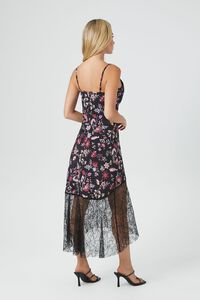 BLACK/PINK Ditsy Floral Midi Slip Dress, image 3