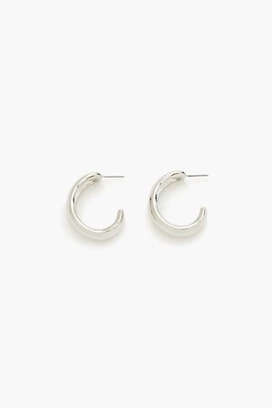 SILVER Smooth Hoop Earrings, image 1