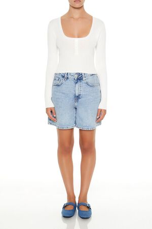 WHITE Fitted Square-Neck Sweater, image 2