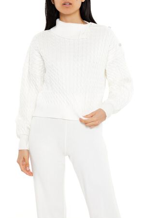 EGRET Faux Pearl Cable Knit Sweater, image 1