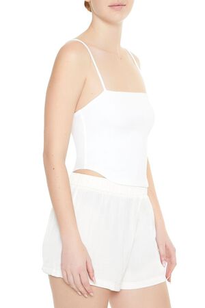 PALE GREEN Cropped Dolphin-Hem Cami, image 2
