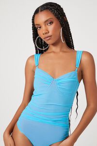 BLUE/PINK Mesh Sweetheart Bodysuit, image 5