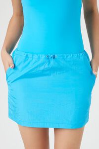 IBIZA BLUE Nylon Toggle Drawstring Mini Skirt, image 6