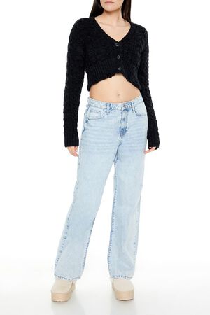 SEA GREEN Cable Knit Cropped Cardigan Sweater, image 2