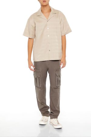 TAUPE Striped Drop-Sleeve Shirt, image 2