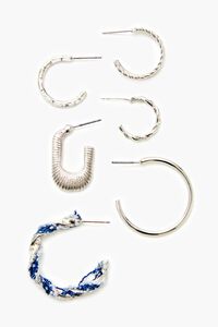 SILVER Twisted String Hoop Earring Set, image 3
