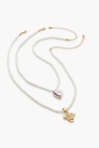 Faux Pearl Heart Necklace Set, image 4