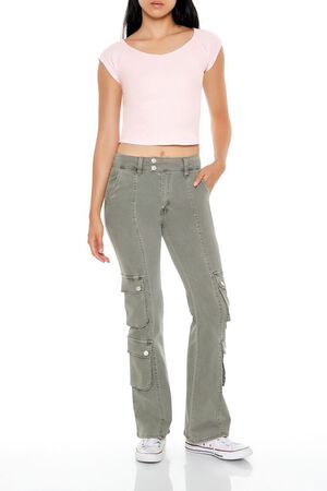 SEASHELL Thermal Cap-Sleeve Cropped Tee, image 2