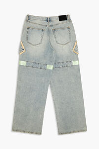 LIGHT DENIM/MULTI Reflective Striped Baggy Cargo Jeans, image 2