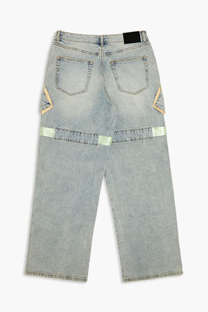 LIGHT DENIM/MULTI Reflective Striped Baggy Cargo Jeans, image 2