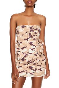 PINK/MULTI Camo Bustier Tube Mini Dress, image 2