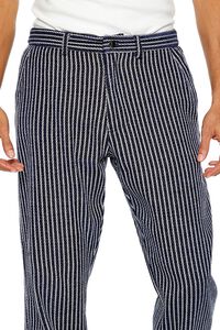 BLUE/WHITE Textured Striped Straight Pants, image 5