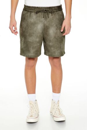 OLIVE Oil Wash Faux Suede Shorts, image 2