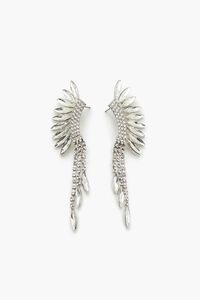 SILVER/CLEAR Rhinestone Box Chain Ear Crawlers, image 1