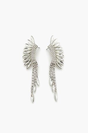 SILVER/CLEAR Rhinestone Box Chain Ear Crawlers, image 1
