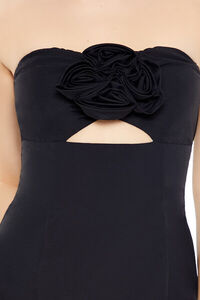 BLACK Rosette Strapless Mini Dress, image 5