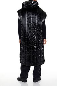 BLACK Hooded Longline Puffer Vest, image 4