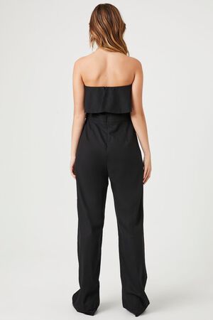 BLACK Flounce Wide-Leg Tube Jumpsuit, image 3