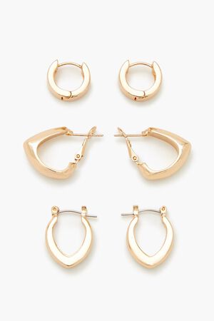 GOLD Geo Hoop Earring Set, image 1