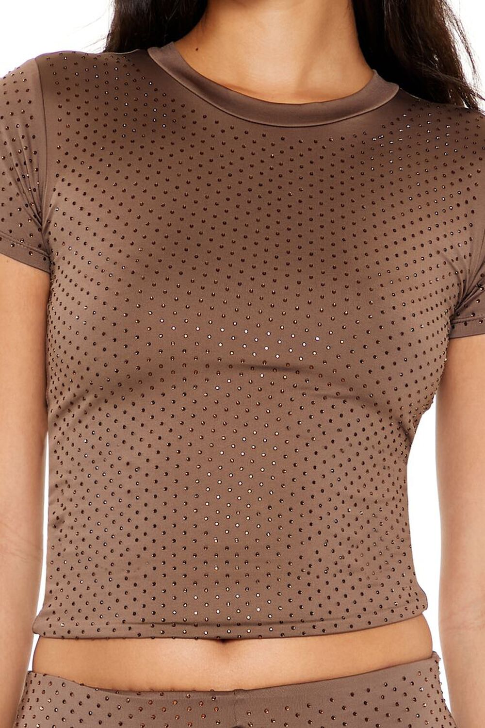 ESPRESSO Contour Sculpt Rhinestone Tee, image 3