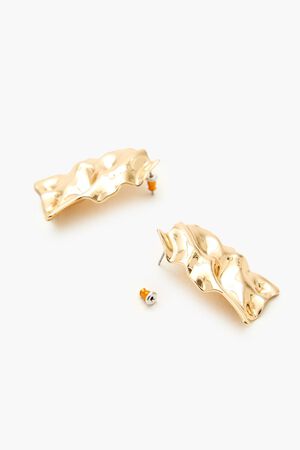 GOLD Hammered Abstract Drop Earrings, image 3