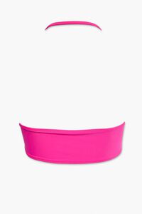 SHOCKING PINK Ruched Bandeau Bikini Top, image 6