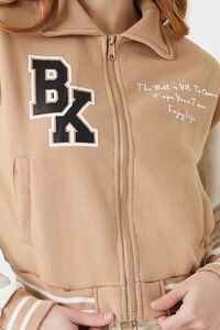 KHAKI/MULTI Varsity Letterman Bomber Jacket, image 5