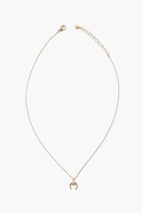 GOLD/CLEAR Rhinestone Crescent Horn Necklace, image 1