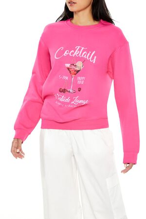PINK/MULTI Cocktails Fleece Pullover, image 1