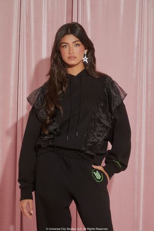 BLACK/MULTI Wicked Witch Ruffle Hoodie, image 1