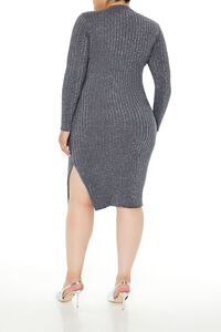 SILVER Plus Size Glitter Knit Midi Dress, image 4