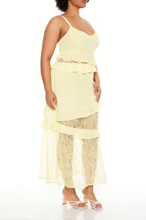 PETAL PINK Plus Size Ruffle Maxi Dress, image 3