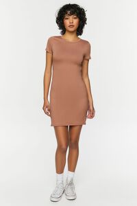 TAUPE Short-Sleeve Cutout Mini Dress, image 4