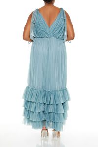 BLUE MIST Plus Size Tiered Tie-Strap Maxi Dress, image 4