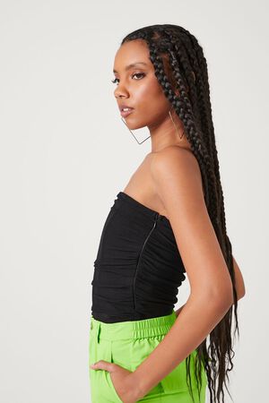 BLACK Mesh Corset Tube Bodysuit, image 2