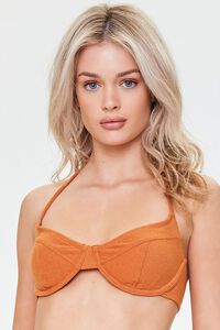 GINGER Terry Cloth Underwire Bikini Top, image 1