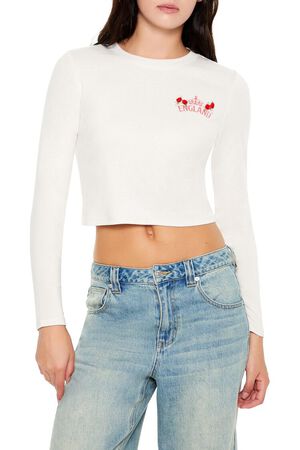 TAUPE/MULTI England Rosette Cropped Tee, image 1