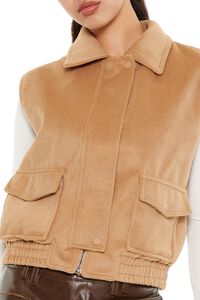 TAUPE Brushed Zip-Up Vest, image 3