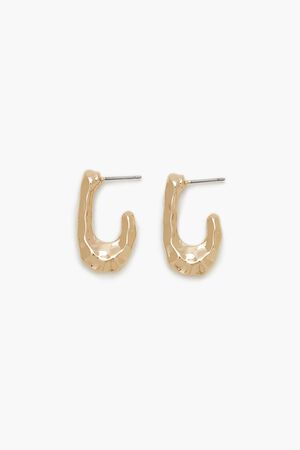 GOLD Hammered Geo Drop Earrings, image 1