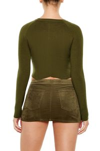 OLIVINE  Notched Cropped Sweater, image 5