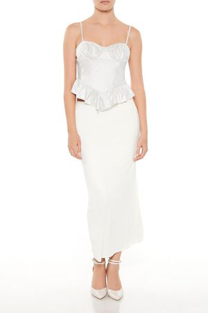 EGRET Glitter Satin V-Hem Bustier Cami, image 2
