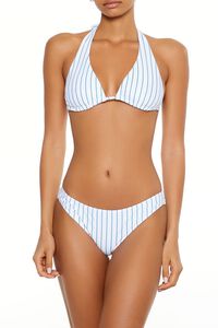 WHITE/BLUE Essentials Striped Bikini Bottoms, image 3