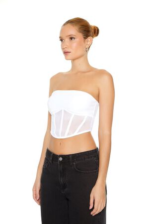 WHITE Bratz x F21 Cropped Corset Tube Top, image 2