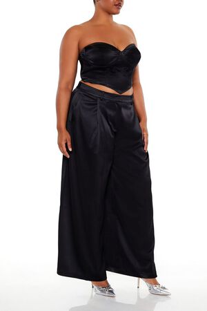 TURKISH COFFEE Plus Size Satin Trouser Pants, image 3