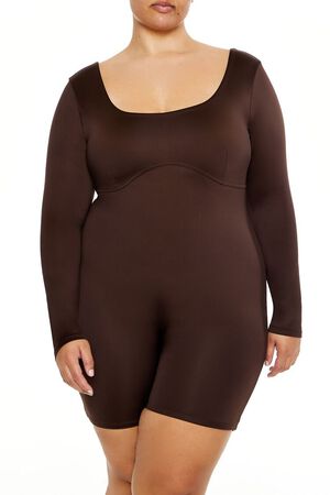 TURKISH COFFEE Plus Size Contour Sculpt Romper, image 2