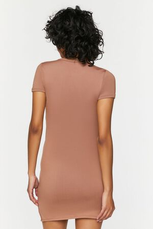 TAUPE Short-Sleeve Cutout Mini Dress, image 3
