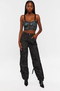 GREEN/MULTI Marble Bustier Crop Top, image 4