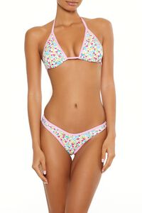 AZALEA/MULTI Bright Floral Contrast High Leg Bikini Bottoms, image 3