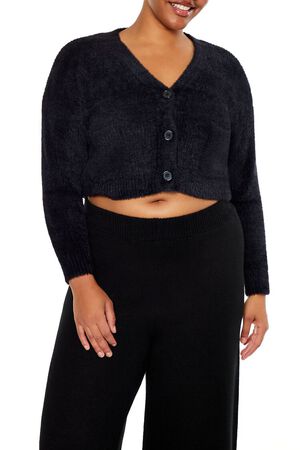 STONE BLUE Plus Size Rib-Knit Cardigan Sweater, image 1