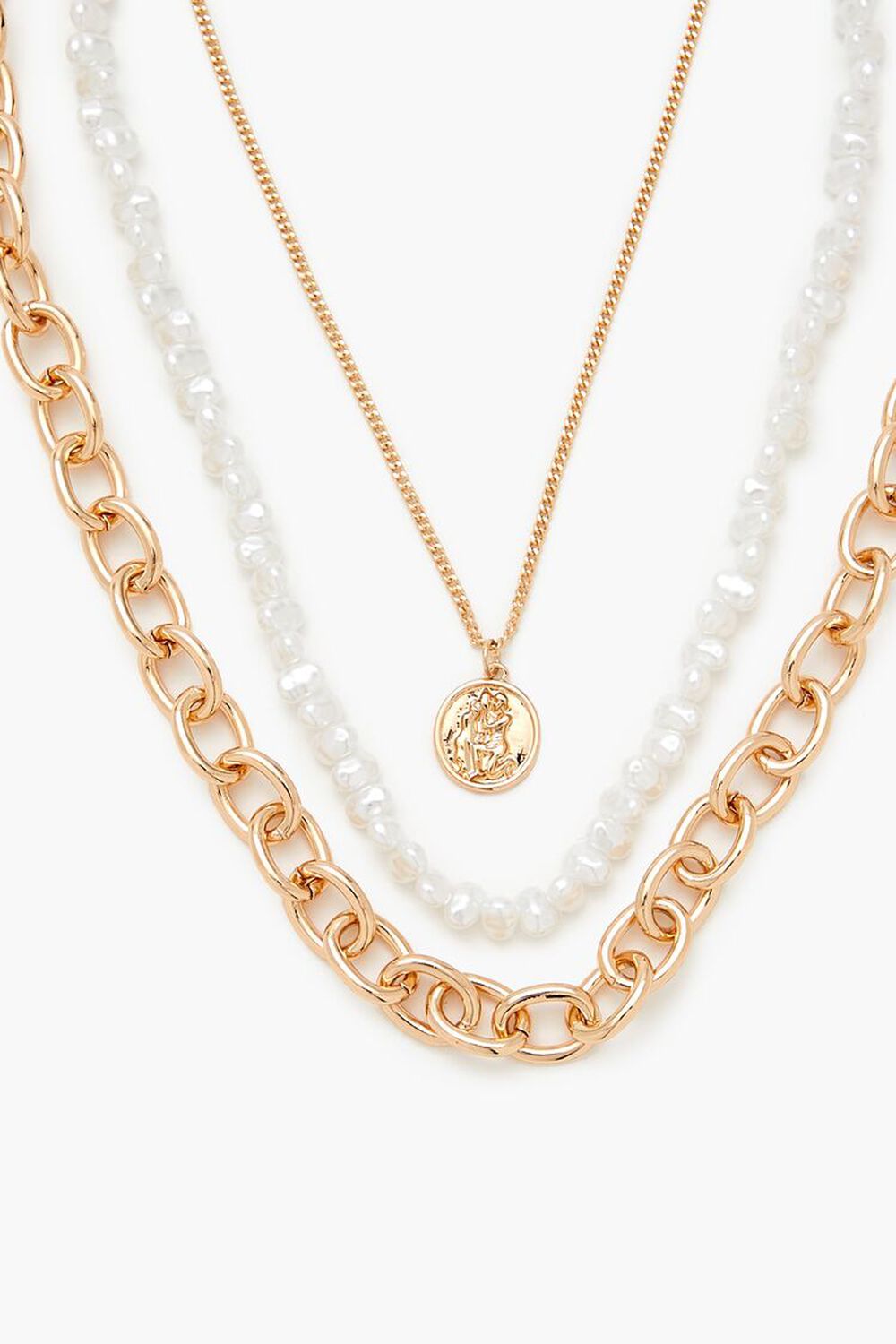 Faux Pearl Charm Necklace Set, image 1